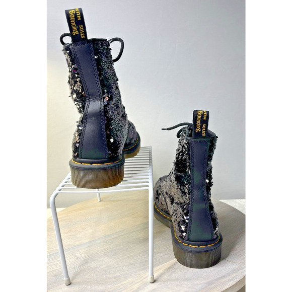Dr Martens Pascal Reversible Sequin Black Silver 7 - Picture 5 of 12